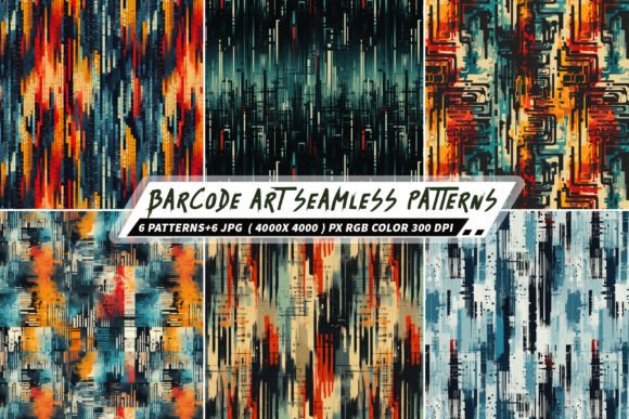 Barcode Art Seamless Patterns