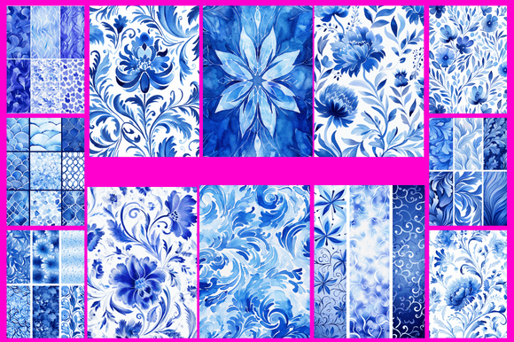 Cobalt Blue Patterns: A Versatile Design Resource for Creative Projects