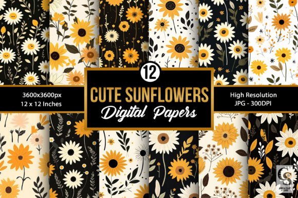 Cute Sunflowers Patterns Digital Papers: Strategic Use for Creative and Professional Projects