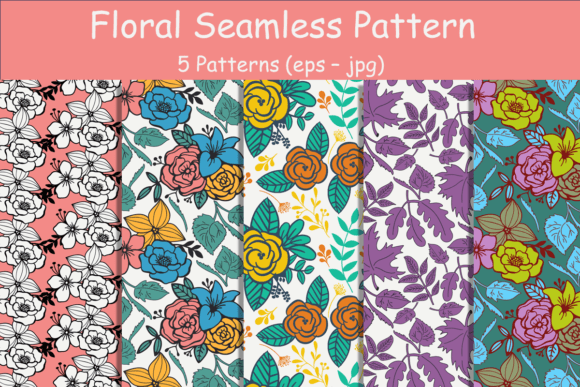 Fabric Seamless Patterns. Flowers Leaves: A Versatile Design for Creative Projects