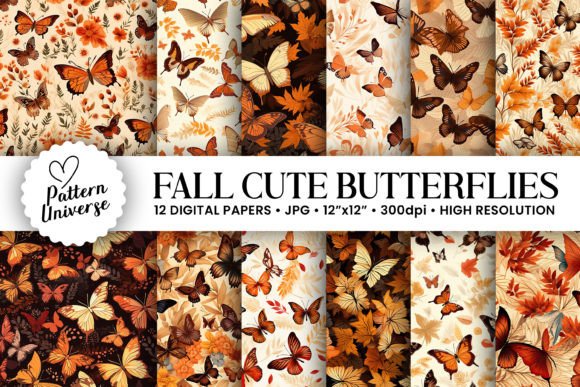 Fall Cute Butterflies Seamless Patterns: A Versatile Design Element for Creative Projects