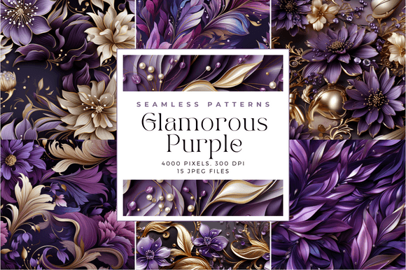 Glamorous Purple Seamless Patterns: Elevating Creativity in Digital Crafting