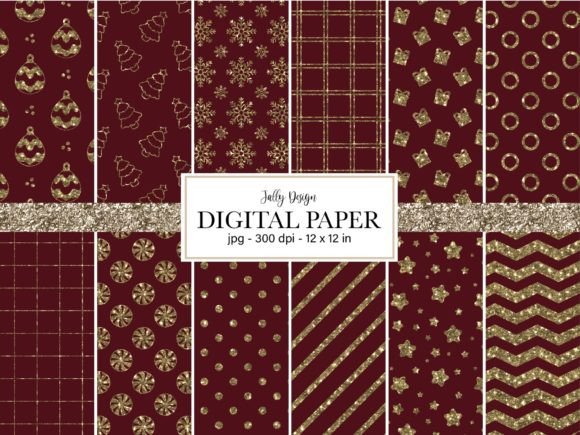 Golden Glitter Christmas Patterns
