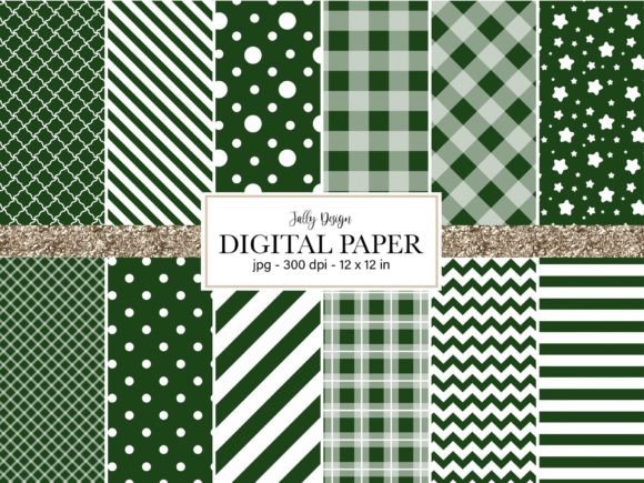 Green and White Patterns for Creative Projects