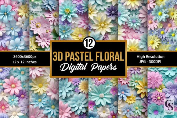 Pastel 3D Flowers Digital Paper Patterns: Strategic Creativity for Modern Design Projects
