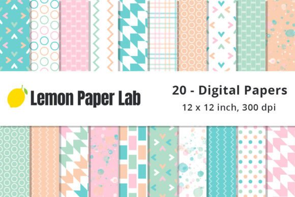 Pastel Geometric Digital Patterns: A Versatile Design Resource for Creative Projects