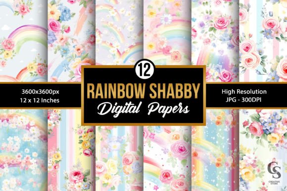Pastel Rainbow Shabby Chic Patterns: A Versatile Choice for Creative Projects