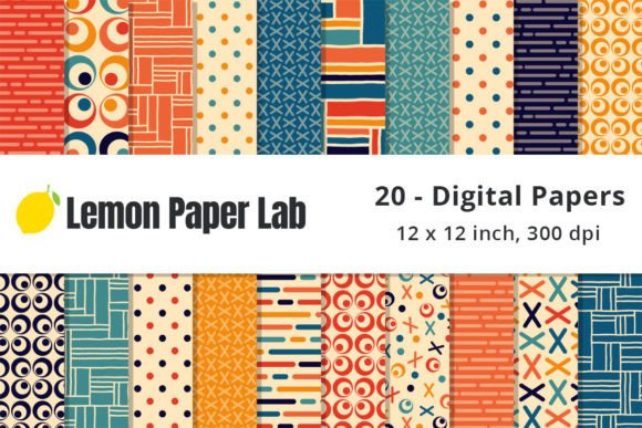 Retro Rainbow Digital Patterns