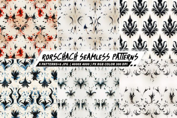 Rorschach 6 Seamless Patterns: A Versatile Design Solution for Modern Creations