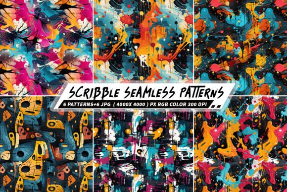 Scribble 6 Seamless Patterns