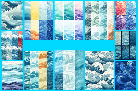 Stylized Waves Patterns: A Versatile Design Resource for Craft Enthusiasts