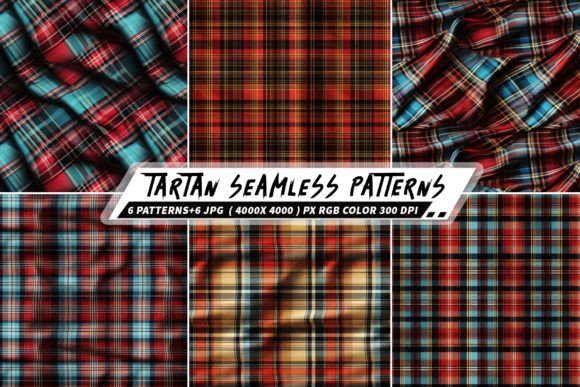 Tartan 6 Seamless Patterns Backgrounds: A Versatile Design Resource for Modern Creativity