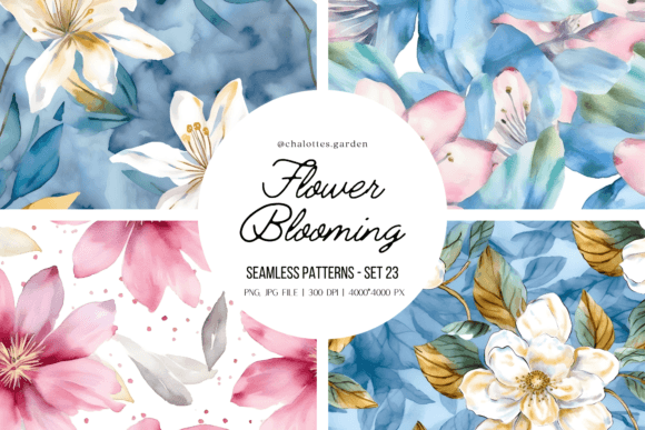 Watercolor Flowers Bloom Patterns Vol.1: A Beautiful Addition to Your DIY Projects