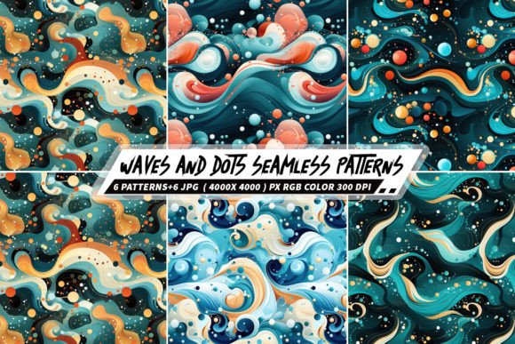 Waves and Dots 6 Seamless Patterns: A Versatile Design Resource for Creative Professionals